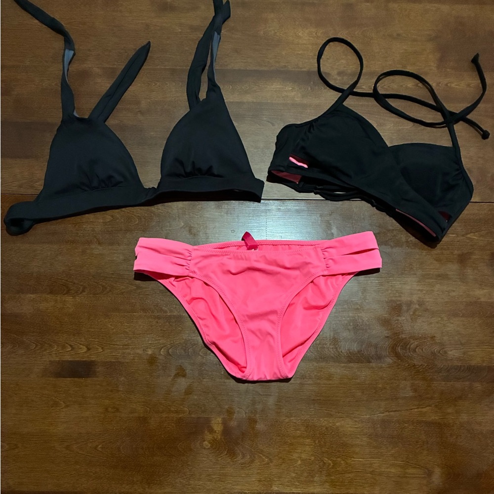 Victoria's Secret Black and Pink Bikini Swimwear bundle